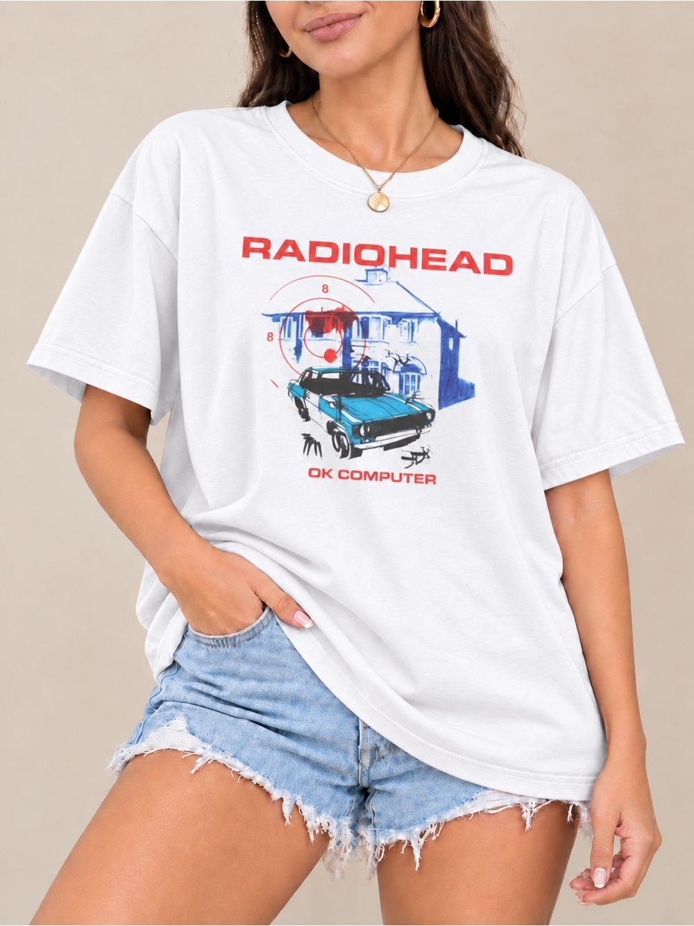 Radiohead OK Computer Reprint Graphic Tee Rock Band Unisex T-shirt